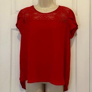 Lily White Red Blouse Size M
